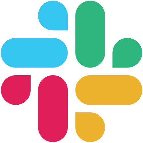 Slack logo: a colorful flower-like shape made of four rounded rectangles in blue, green, yellow, and red.