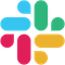 Slack logo: a colorful flower-like shape made of four rounded rectangles in blue, green, yellow, and red.