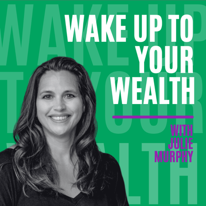 A woman is on the cover of a book called wake up to your wealth