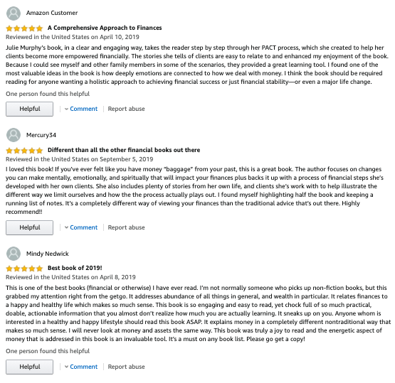 A screenshot of a review of a book on amazon.