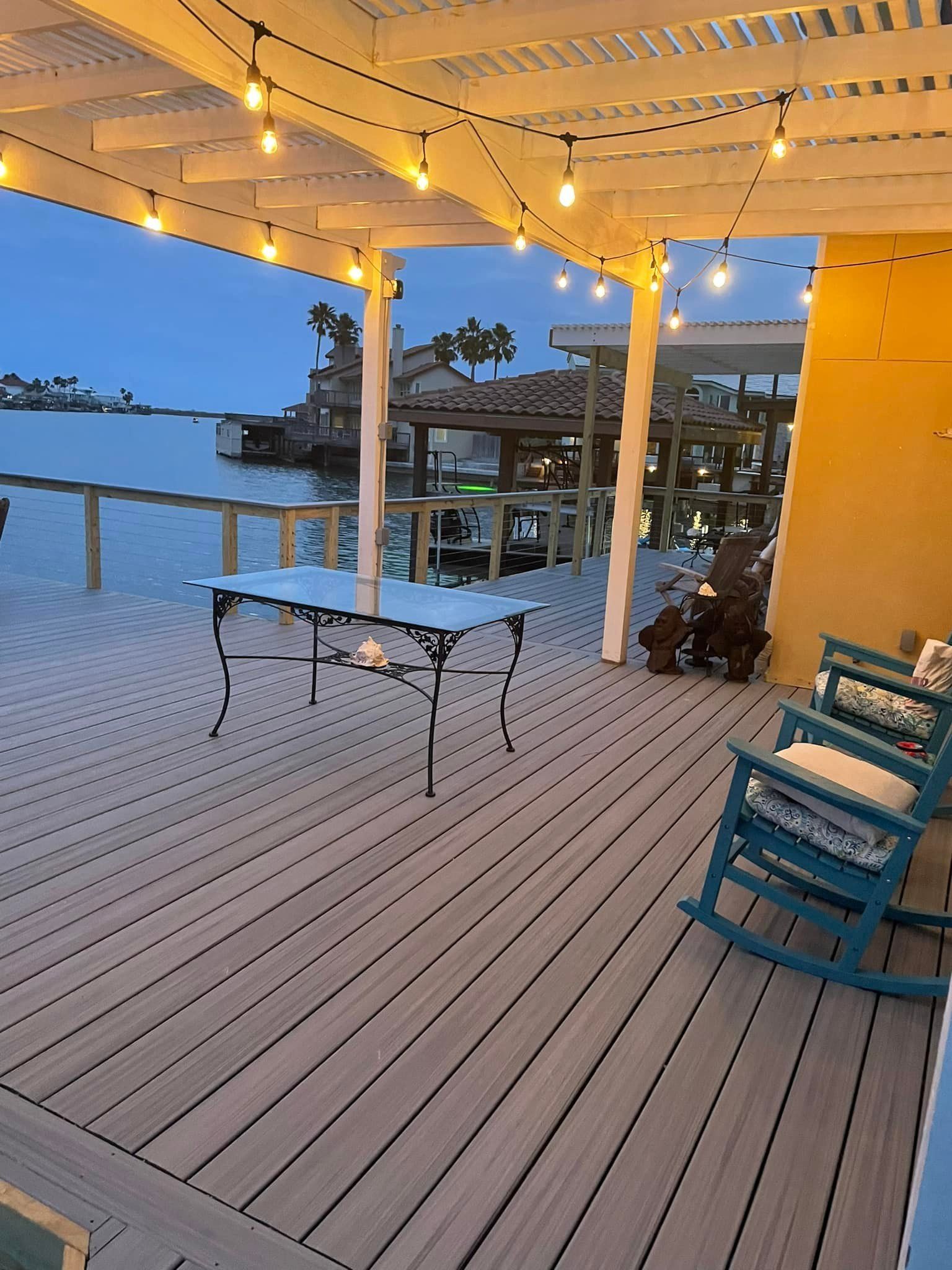 A Table In The Wooden Deck | Corpus Christi, TX | D & D Decks & Docks