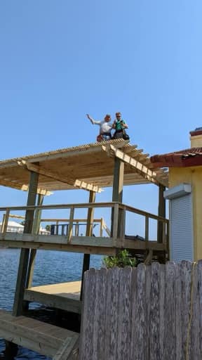 Two People Above The Deck | Corpus Christi, TX | D & D Decks & Docks