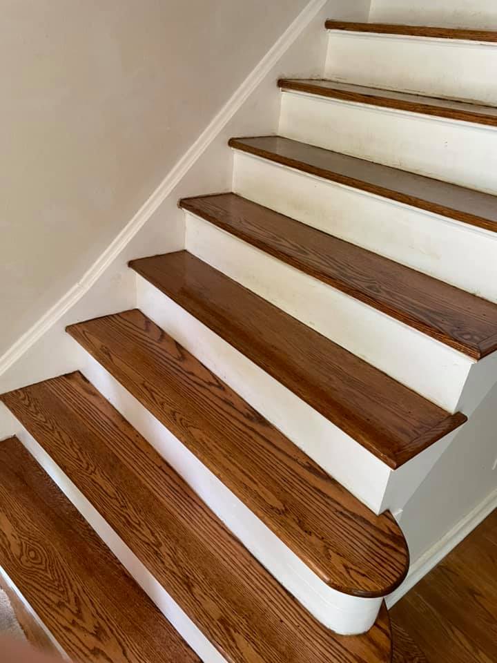 Stairs with Hardwood Flooring — Cincinnati, OH — Old Reliable Floor LLC