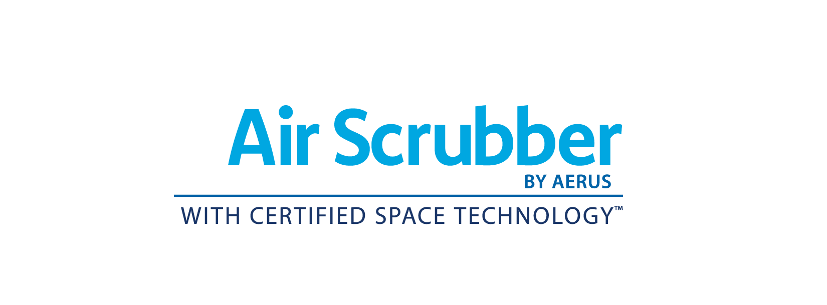 A logo for air scrubber with certified space technology