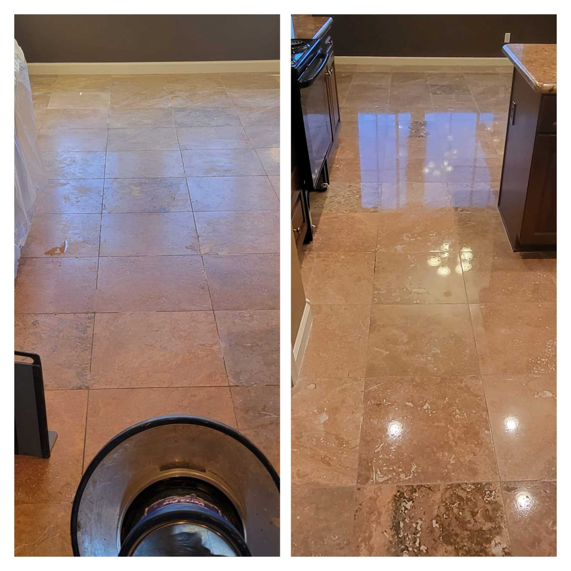 Travertine floor restoration and polishing in chandler Arizona