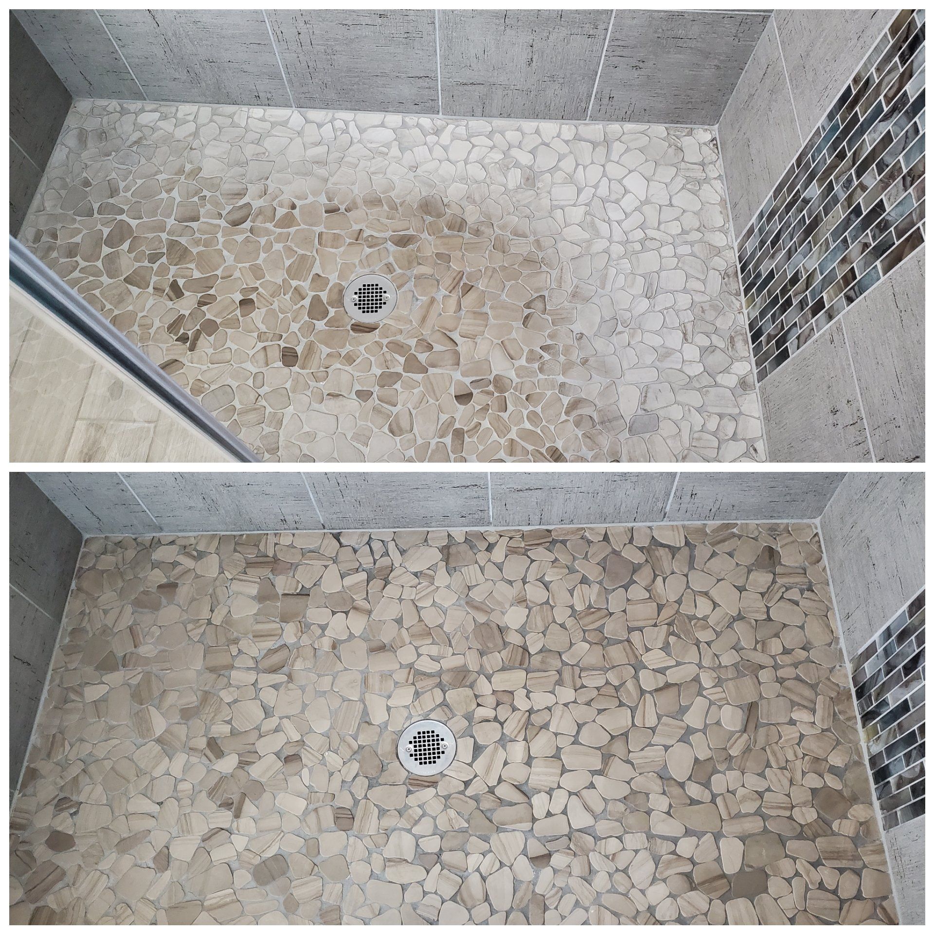 Pebble Shower Floor Restored