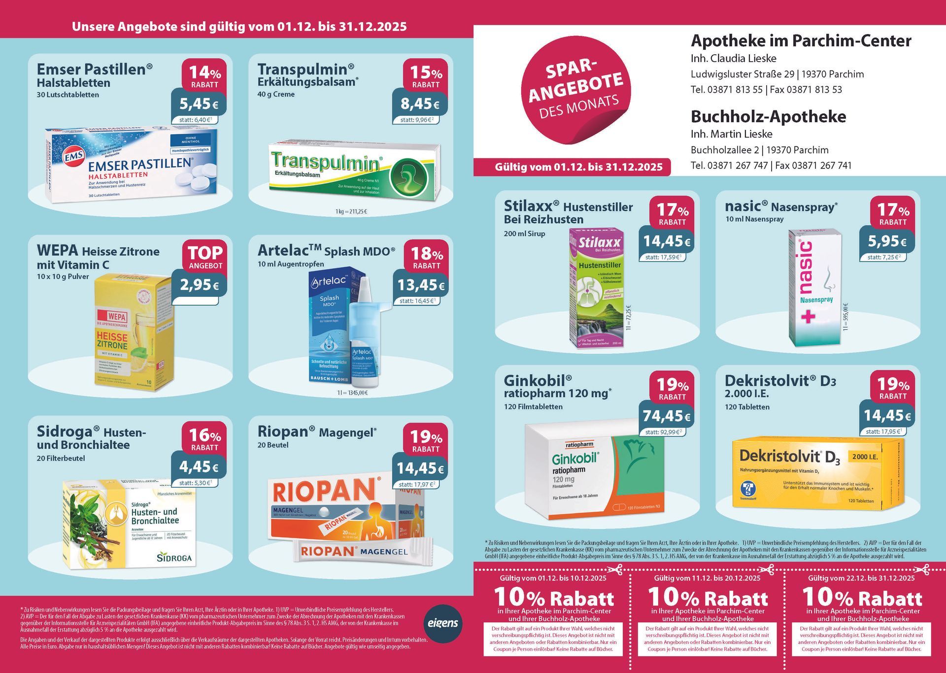 Ein Flyer mit vielen Produkten darauf