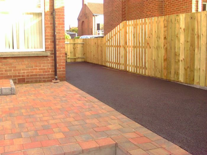 tarmac and paved driveway