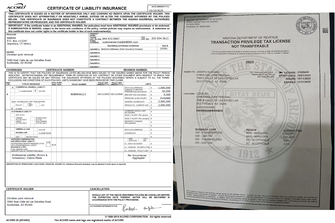 Two official documents, one with detailed text and charts, the other a birth certificate with a state seal.
