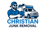 Logo of a man in sunglasses and a hat loading boxes onto a truck; the text reads