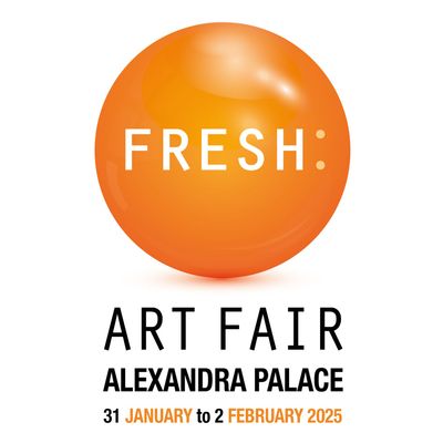 A poster for the fresh art fair in alexandra palace