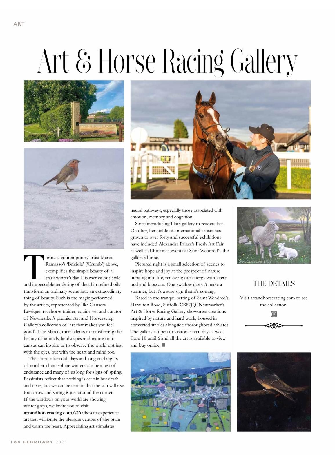 A newspaper article about art and horse racing gallery