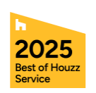 Houzz 2025 Best of Houzz Service award badge in yellow and black