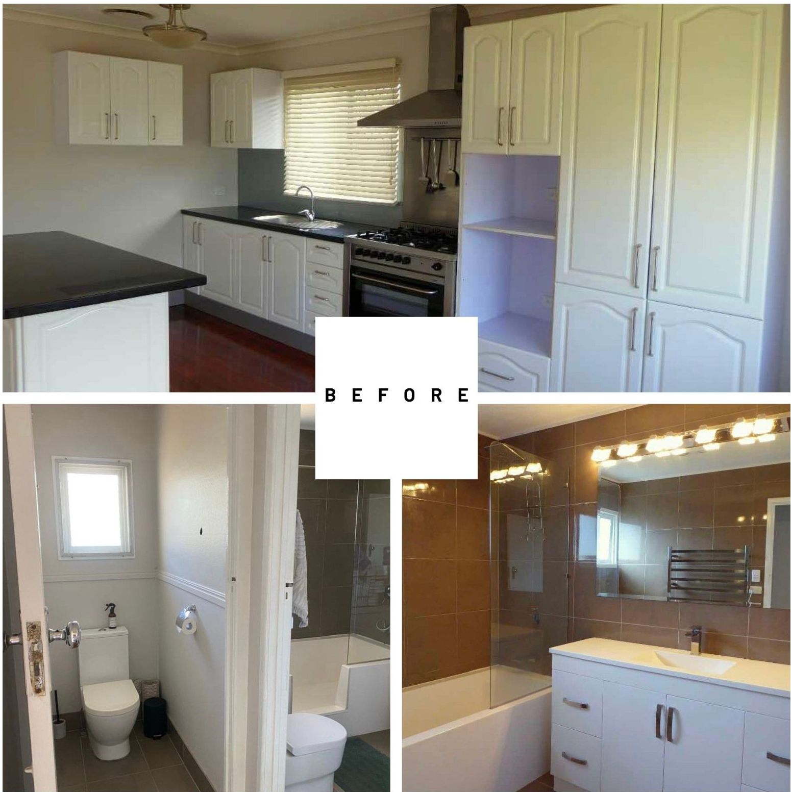 Before and After Photo of a Bathroom — Beards Roofing and Plumbing in Clontarf, QLD