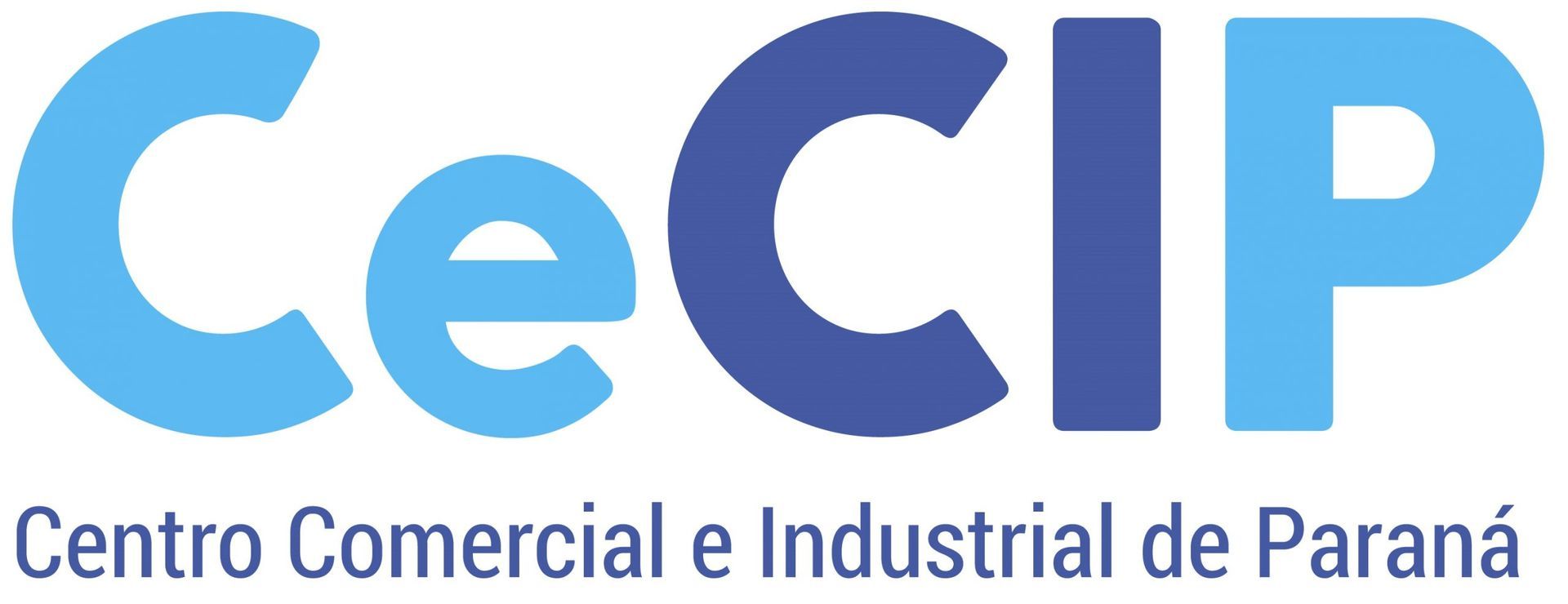 Logotipo del CeCIP, Centro Comercial e Industrial de Paraná, en azul y celeste.