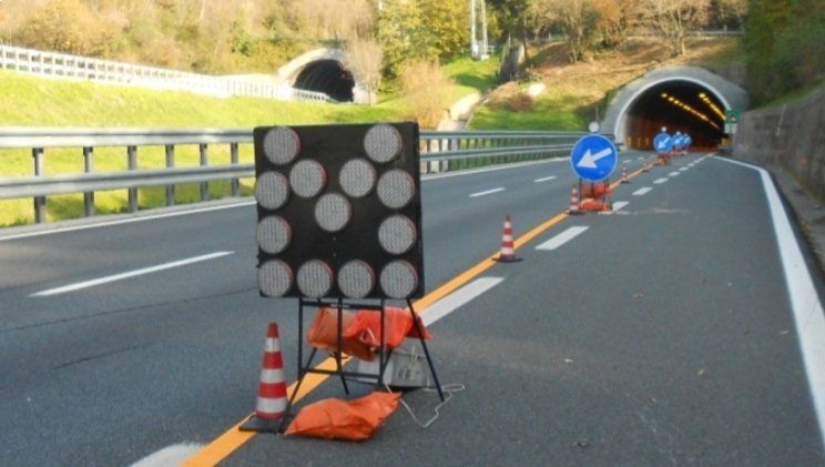 Segnaletica per cantiere autostradale