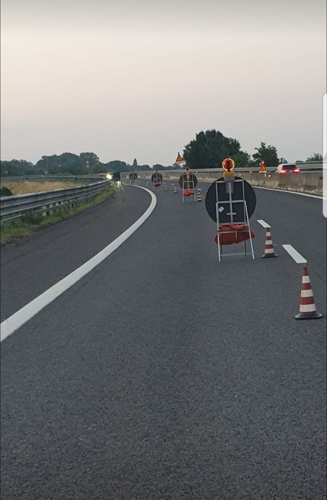 Segnaletica per cantiere autostradale, dettaglio