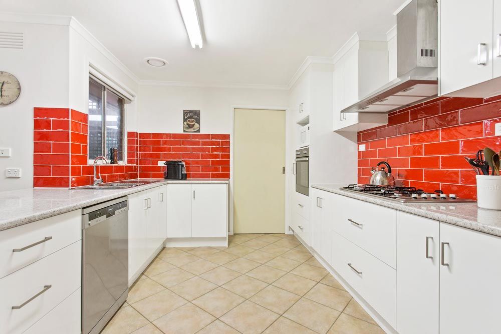 red updated kitchen