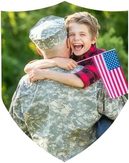 Soldier hugginger his daughter