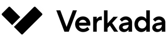 A black and white logo for verkada with a diamond in the middle.