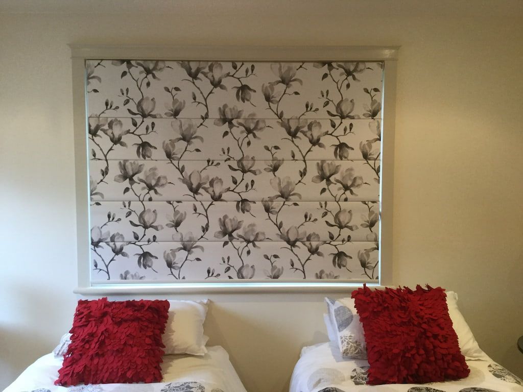 Bedroom With Designed Blinds — Window Coverings in Exeter, NSW