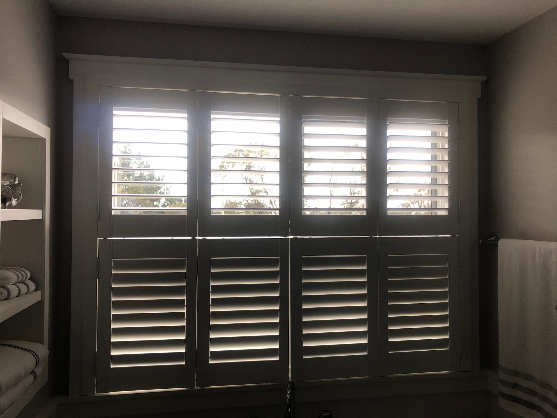 Two Solid Opened Panel Shutters — Window Coverings in Exeter, NSW