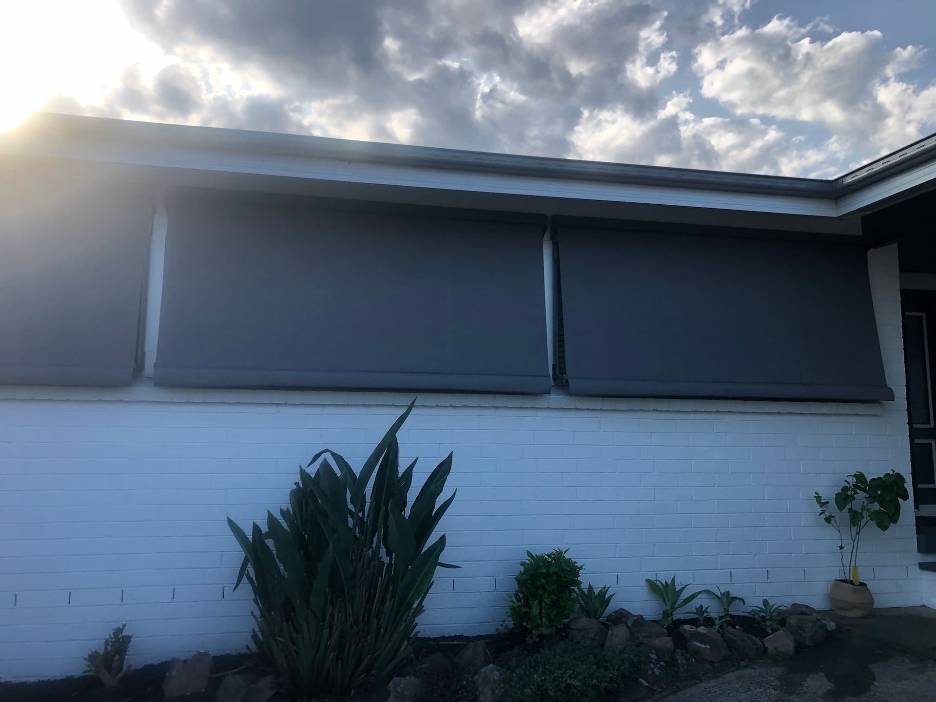 Gray External Sunblinds — Window Coverings in Exeter, NSW