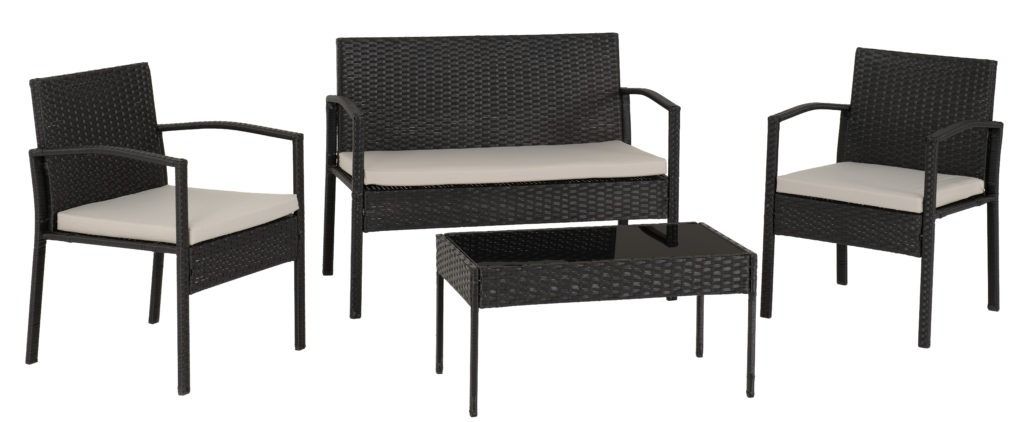 Willow 4 Piece Garden Set Black