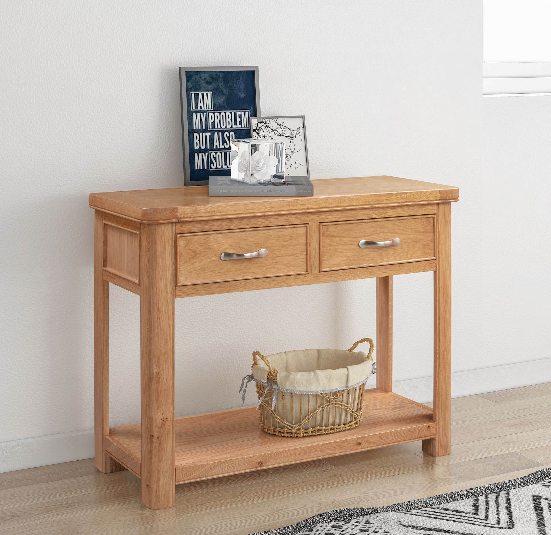 Chatsworth Oak 2 Drawer Console Table