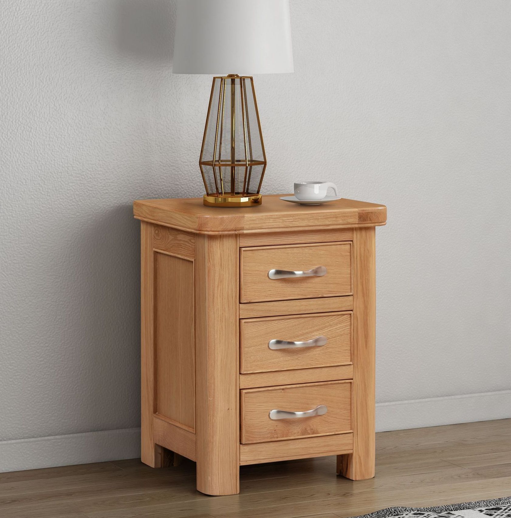 Chatsworth Oak 3 Drawer Bedside Cabinet