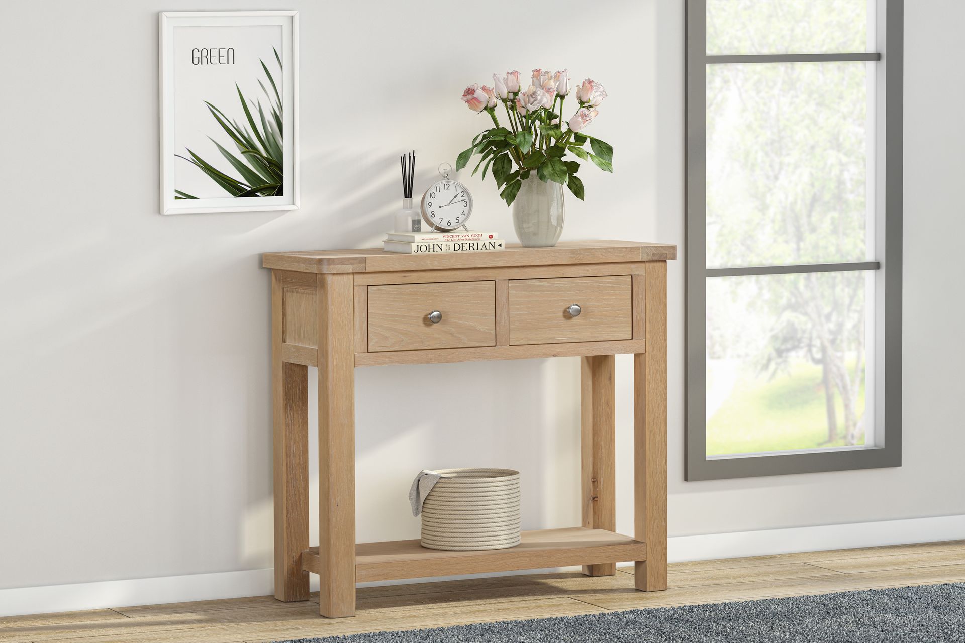 Foxington Oak 2 Drawer Console Table