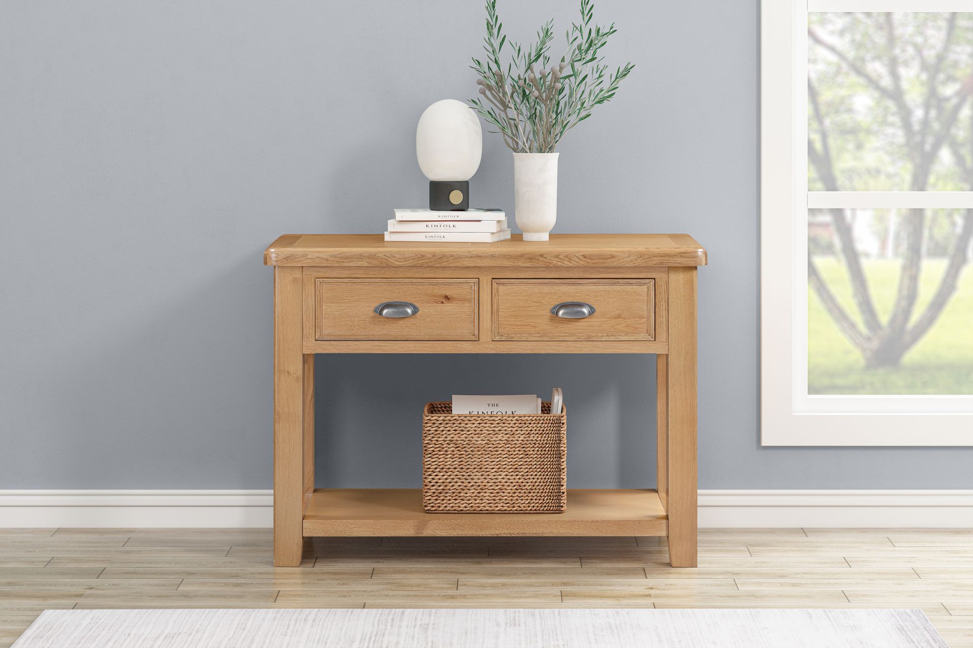 Kingsbury Oak 2 Drawer Console Table