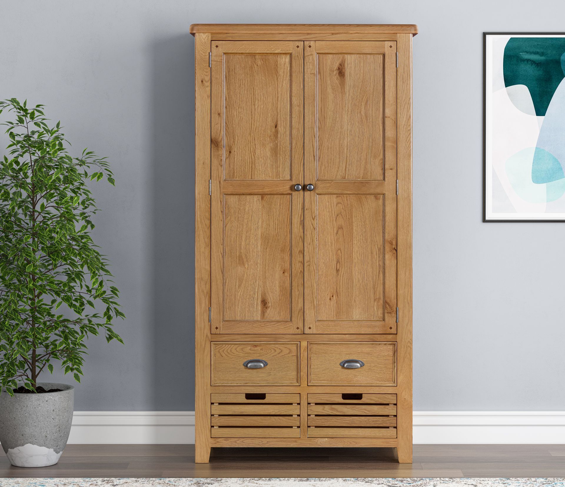 Kingsbury Oak Double Larder Cupboard