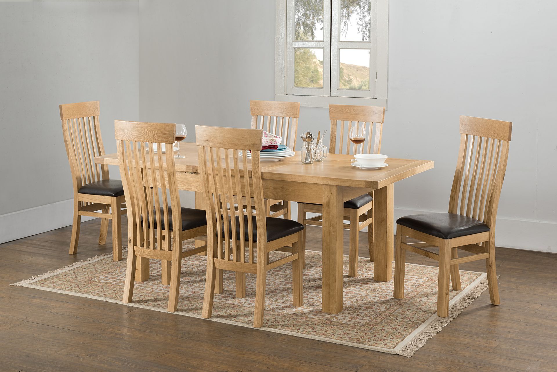 Valencia Oak 1.5m Extending Dining Table