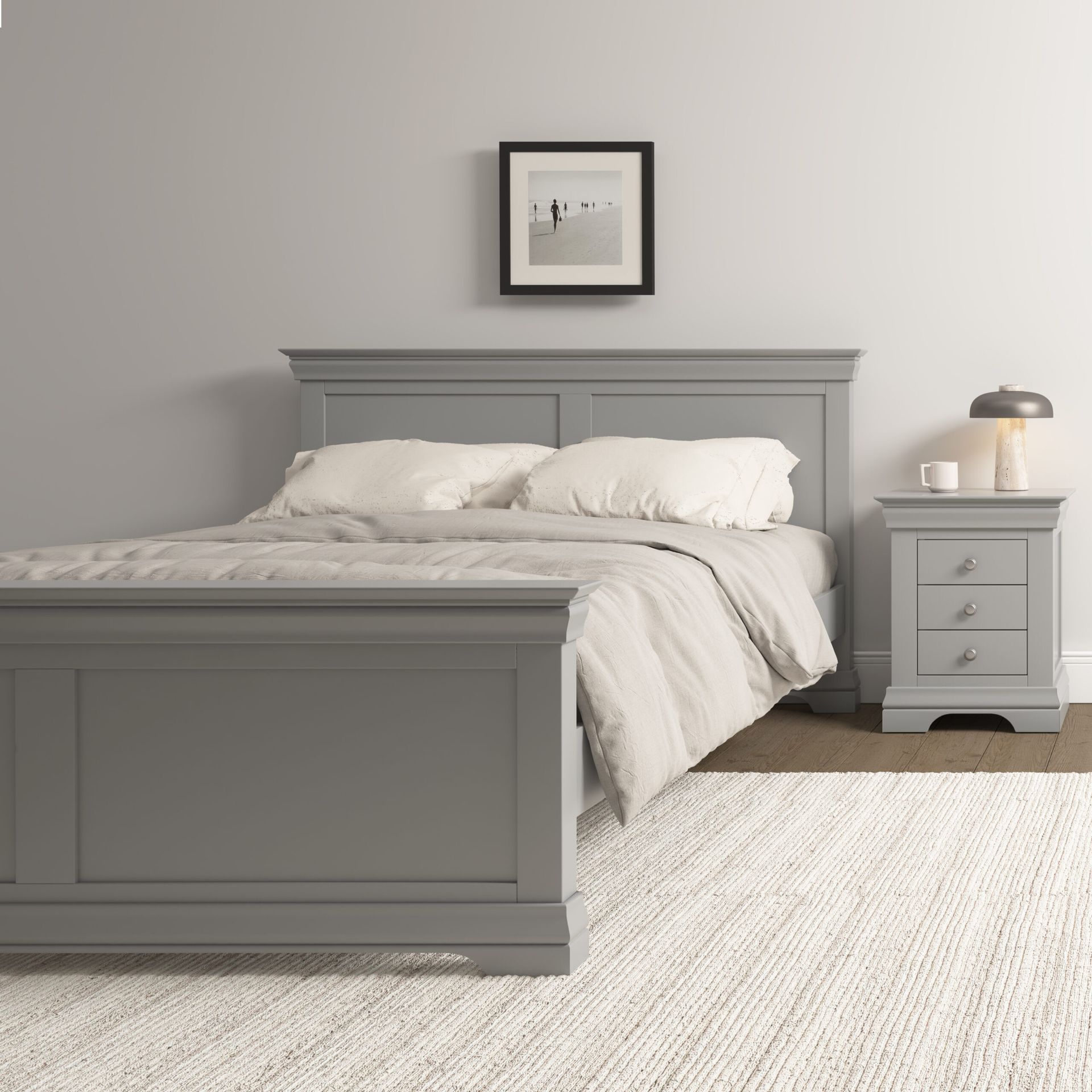 Bordeaux Grey Double Bed