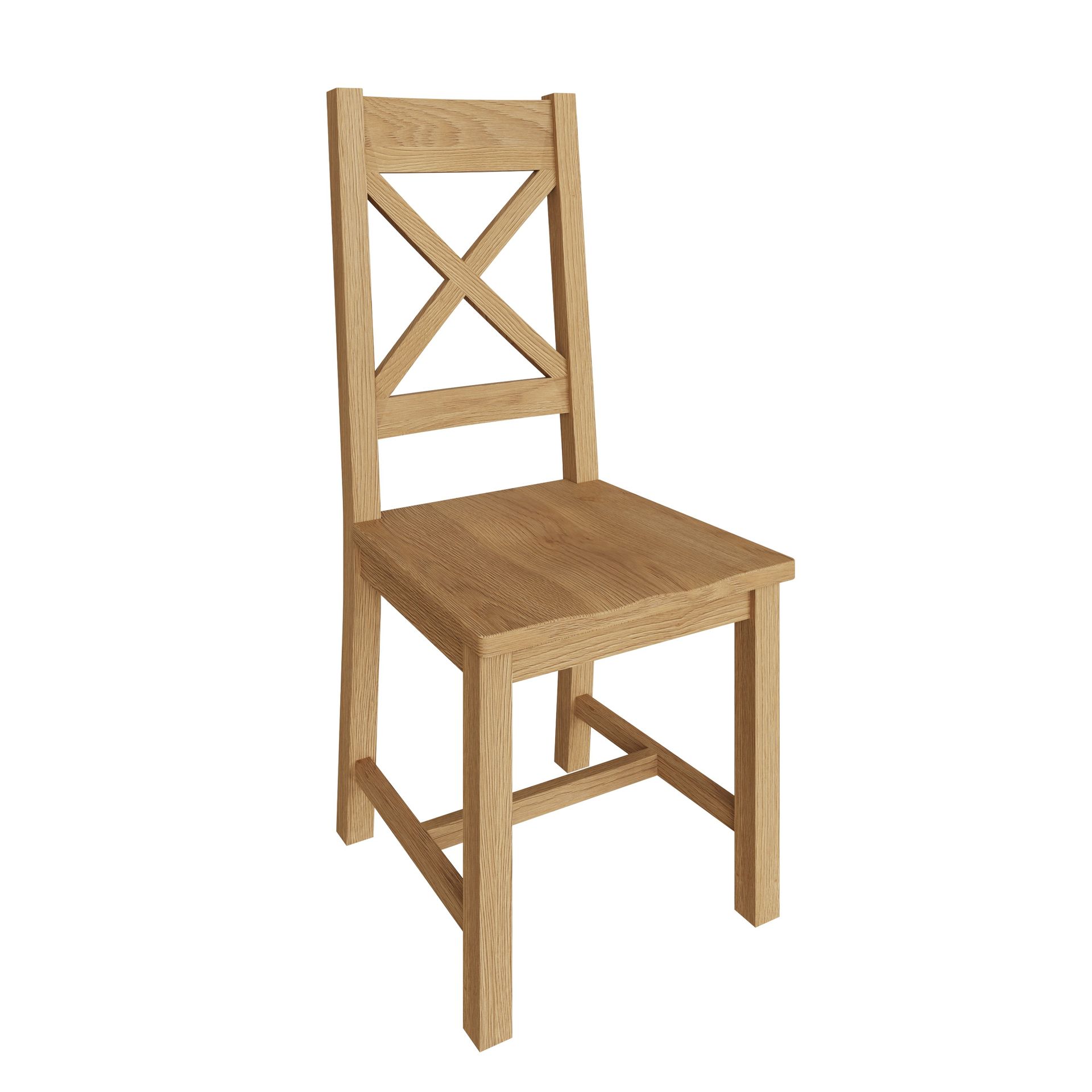 Stratford Oak Cross Back Chair - Wooden Seat