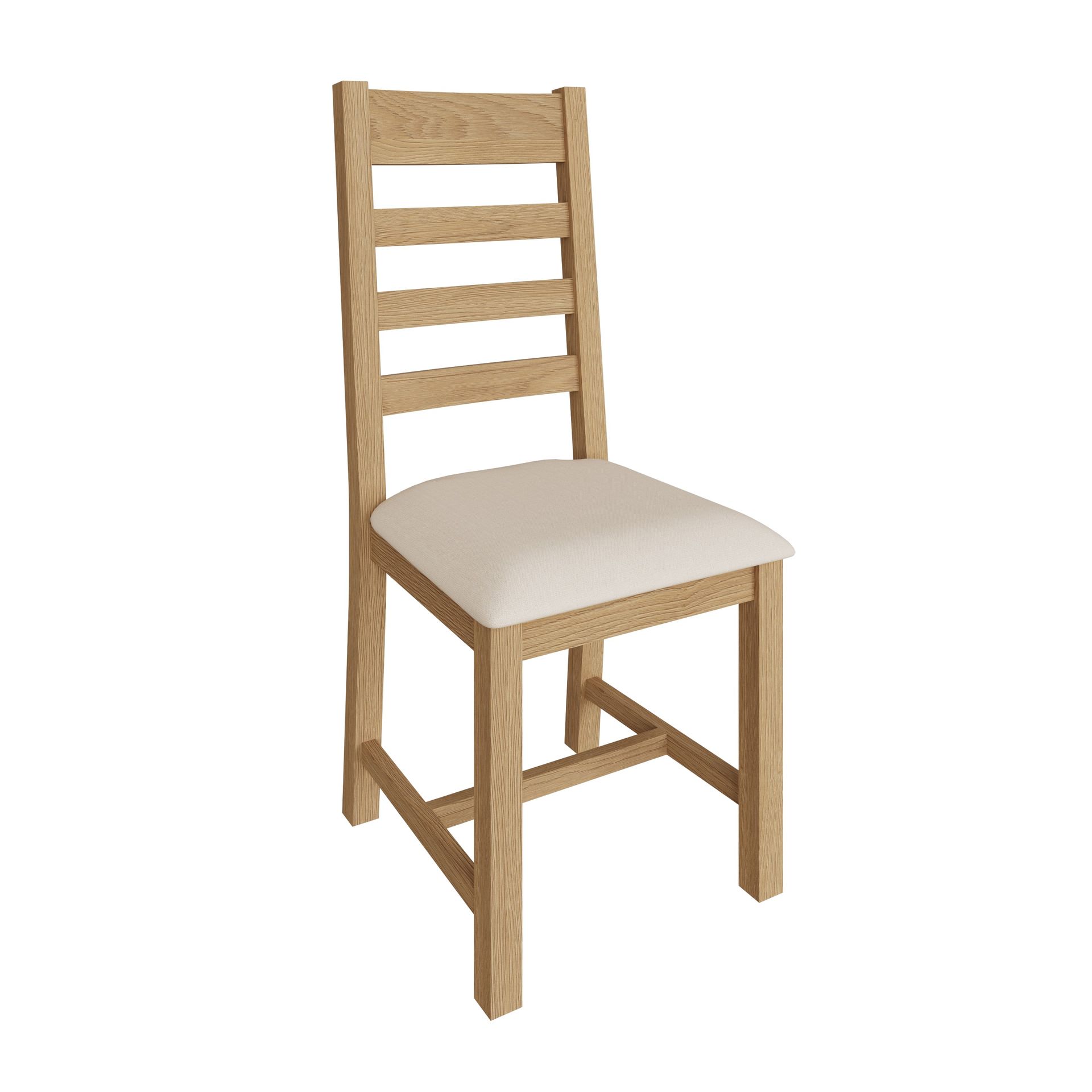 Stratford Oak Ladder Back Chair - Fabric Seat