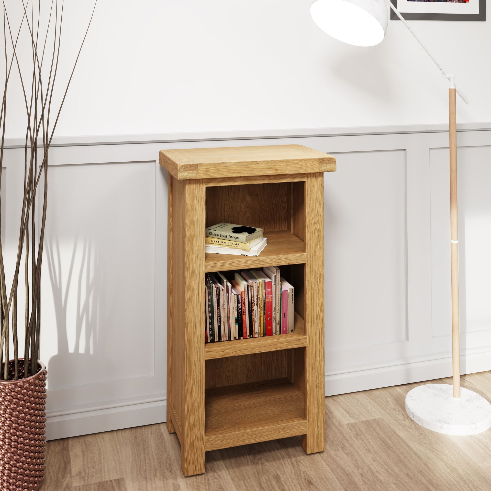 Stratford Oak Narrow Bookcase