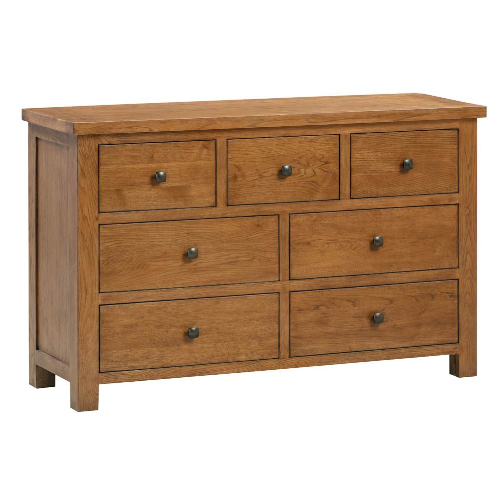 Dorchester Oak 7 Drawer Wide Chest