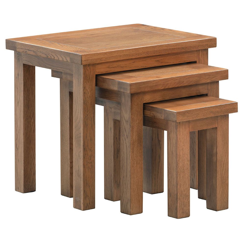 Dorchester Rustic Oak Nest of Tables