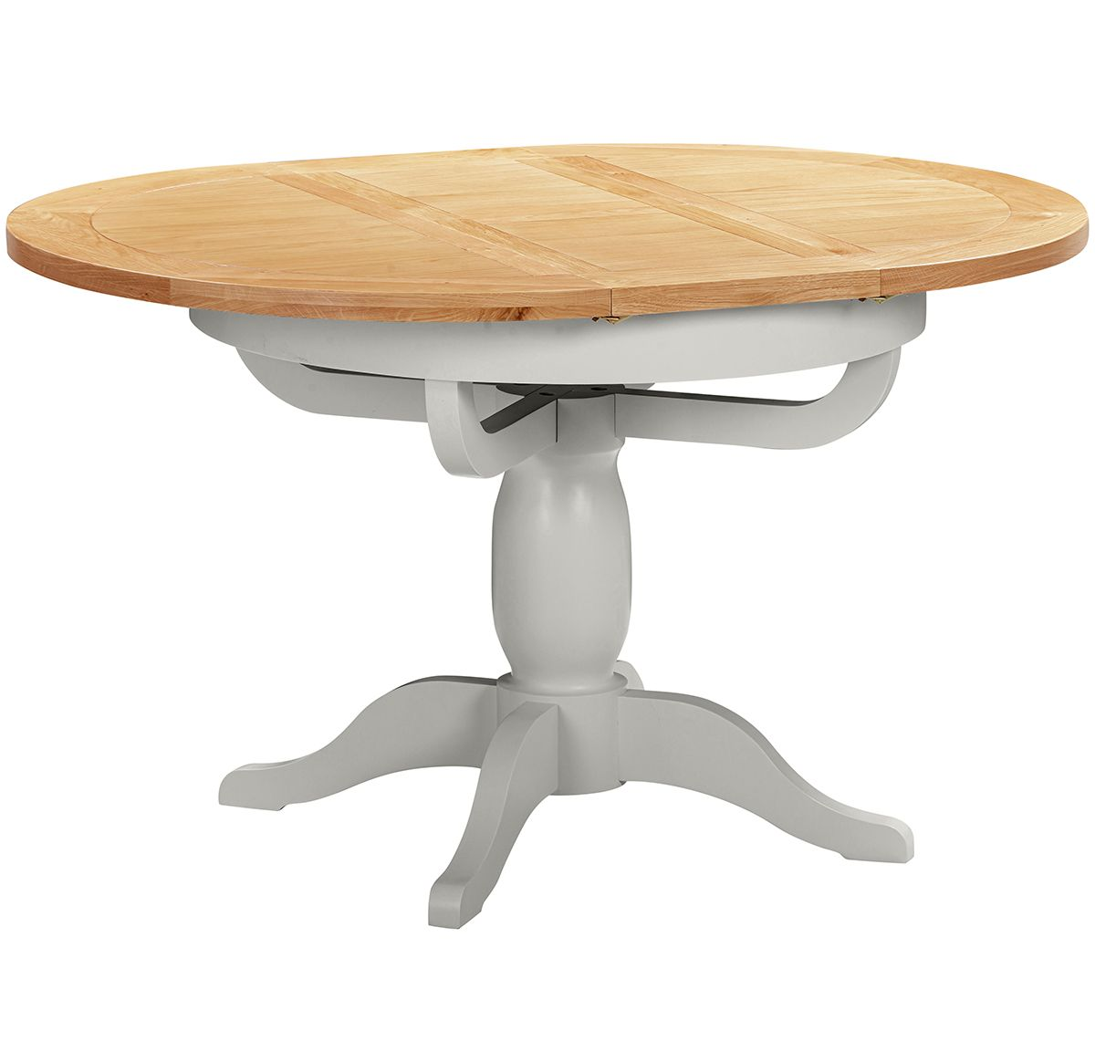 Dorchester Grey Round Extending Pedestal Table