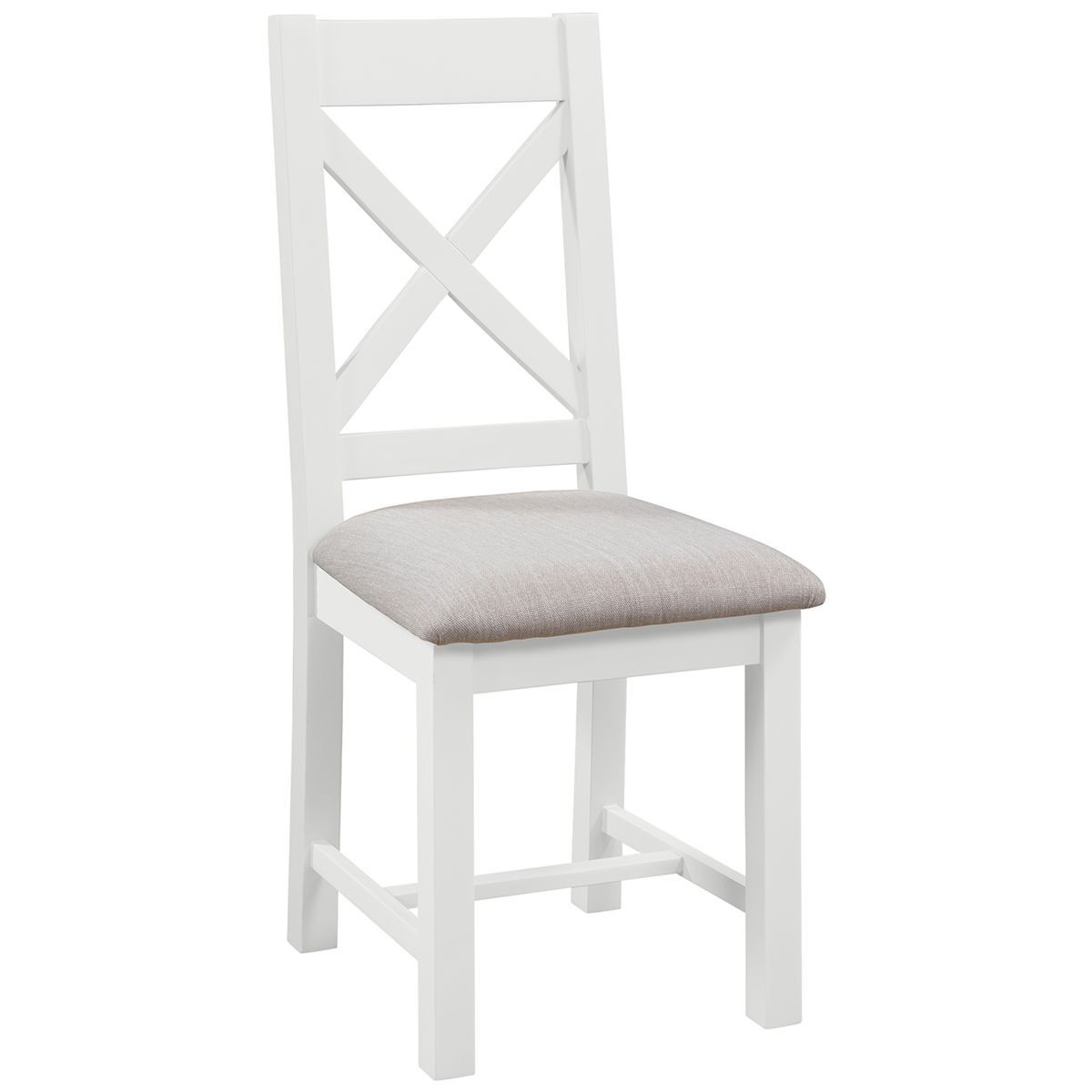 Dorchester White Cross Back Chair (Fabric Seat)