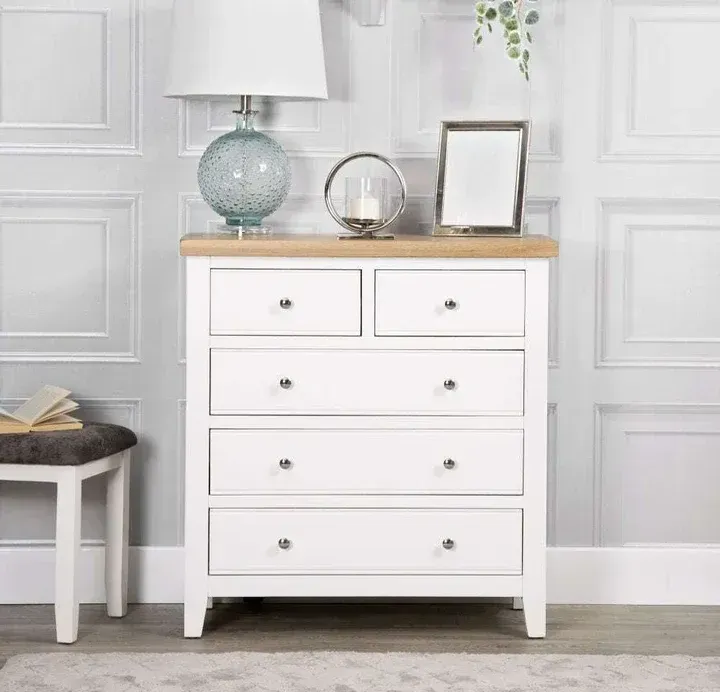 Evesham White 2 over 3 Chest of Drawers