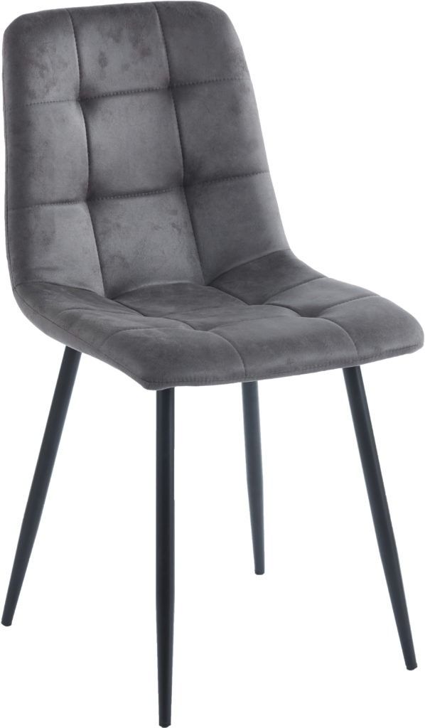 Fenton Dark Grey Suede Fabric Chair