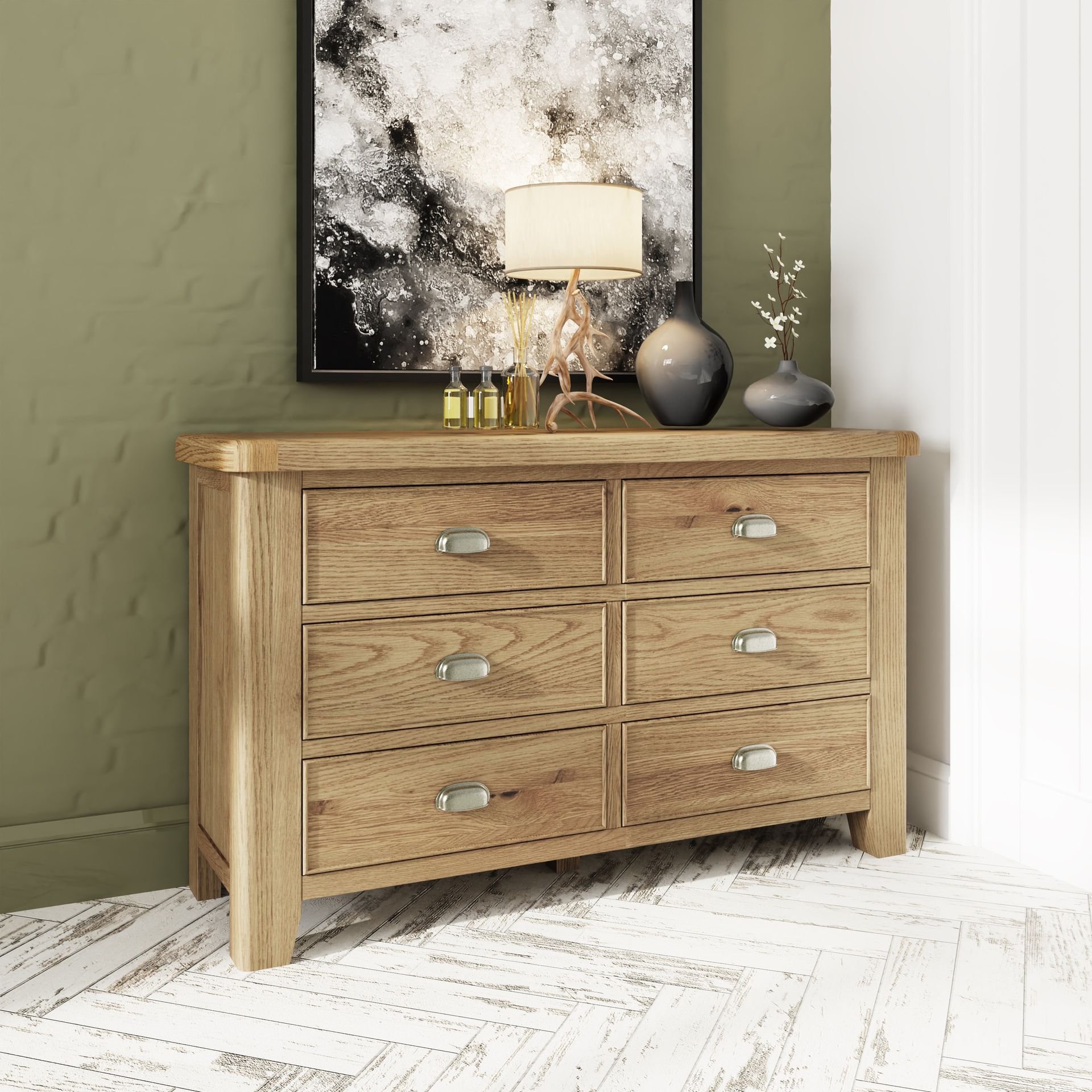 Forest Oak 6 Drawer Chest