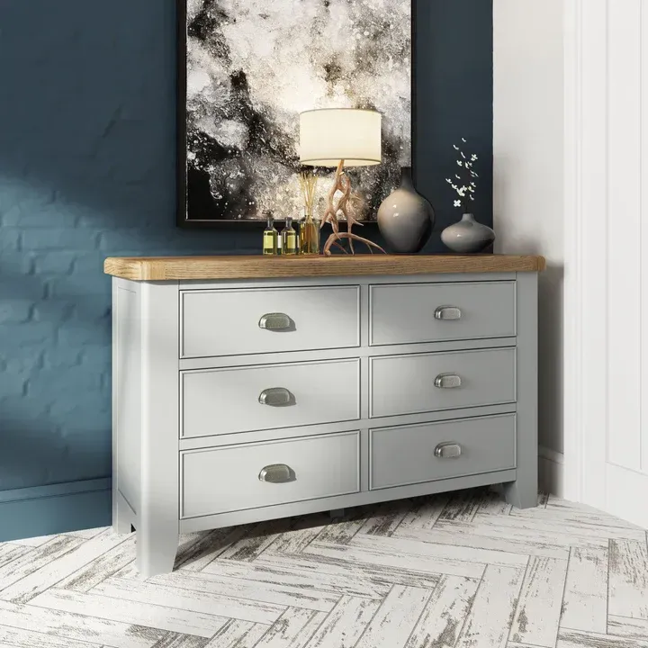 Forest Oak Grey 6 Drawer Chest
