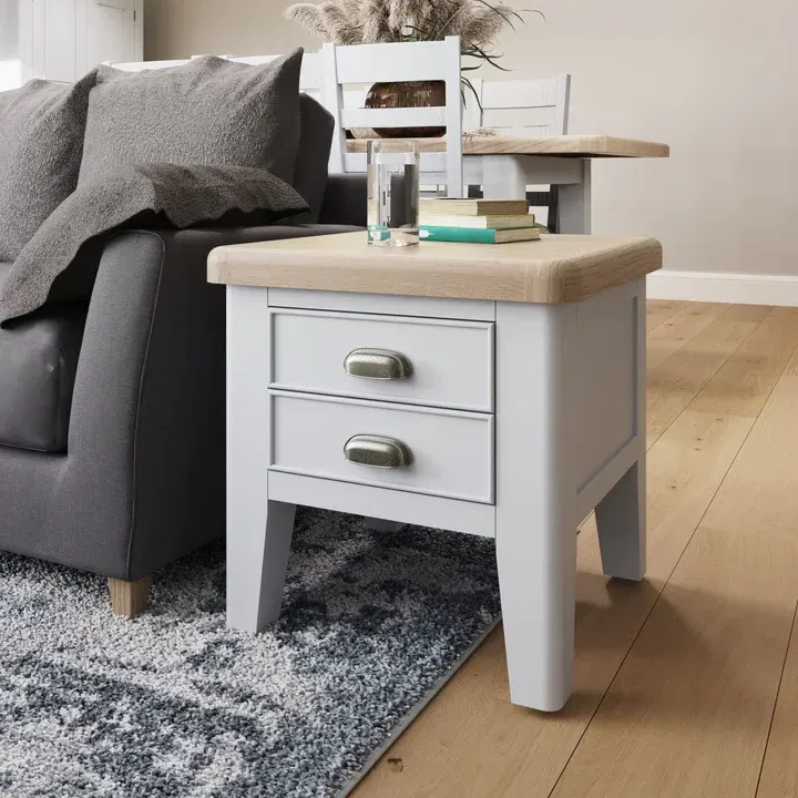 Forest Oak Grey Lamp Table