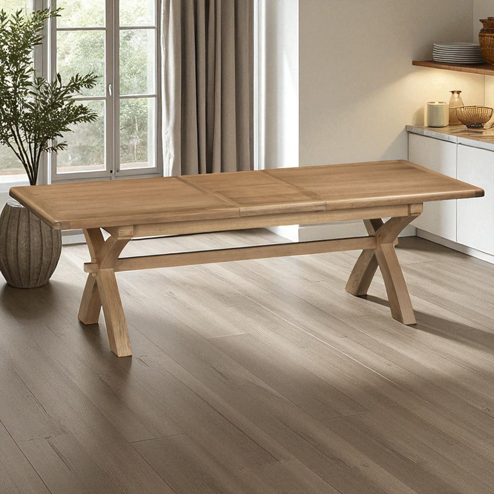 Forest Oak 2.0m Cross Leg Dining Table