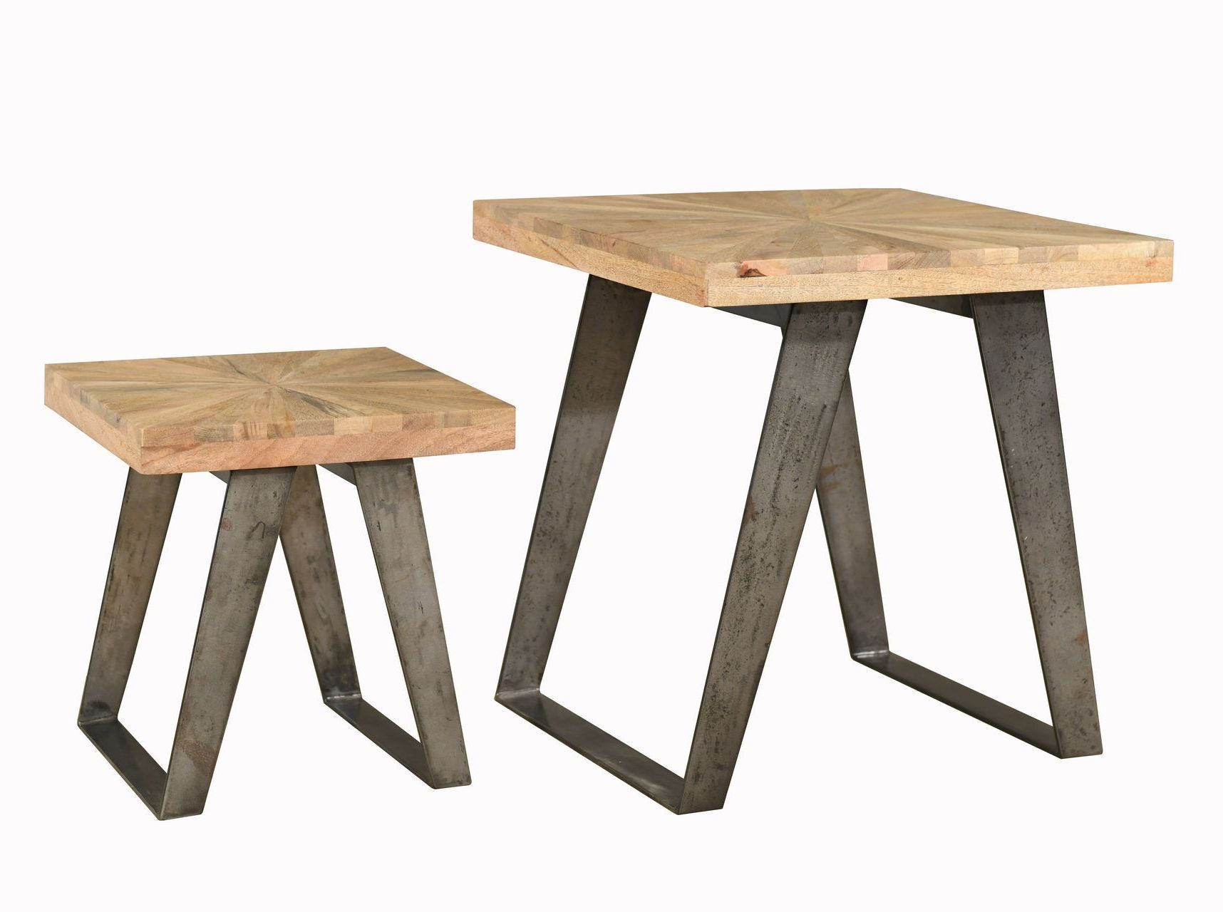 Lakeland Mango Parquet Nest of 2 Tables