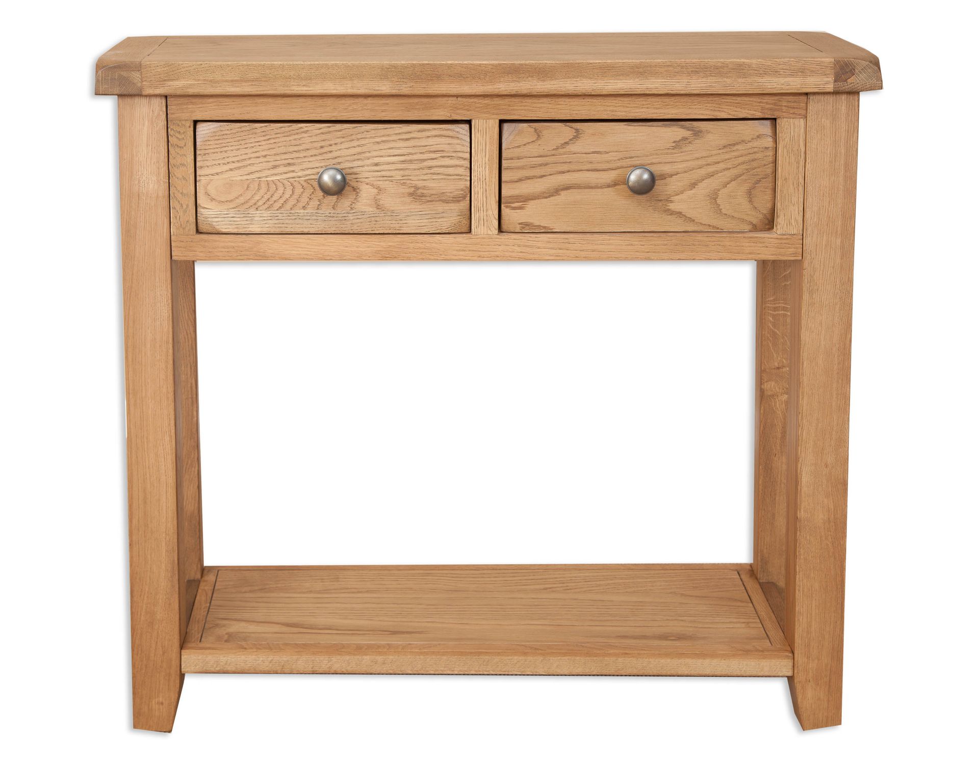Country Oak 2 Drawer Console Table